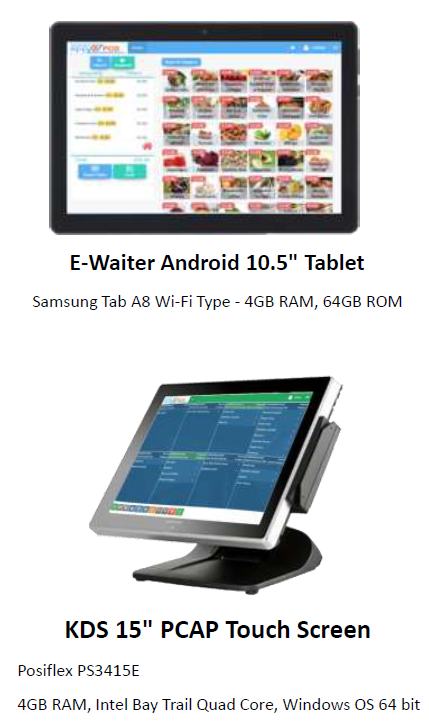 E-WAITER DIGITAL ORDERING SYSTEM + KDS
